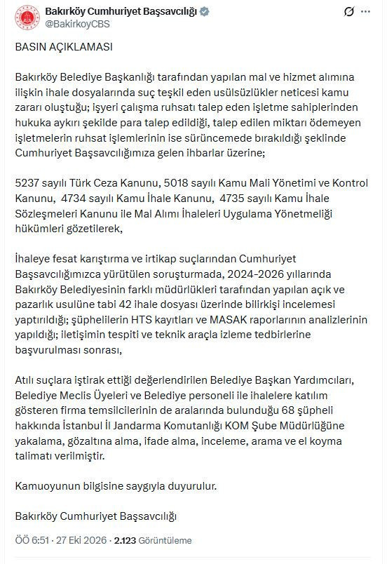 Bakırköy Belediyesi'ne operasyon: 68 gözaltı kararı - Resim : 1