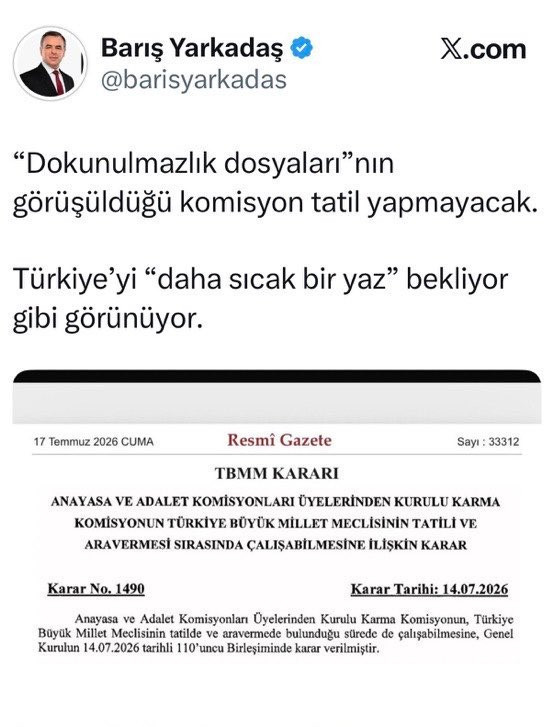 Barış Yarkadaş ve Melih Gökçek aynı dilen konuştu: Aynı gönderiyi, aynı cümlelerle paylaştı - Resim : 1