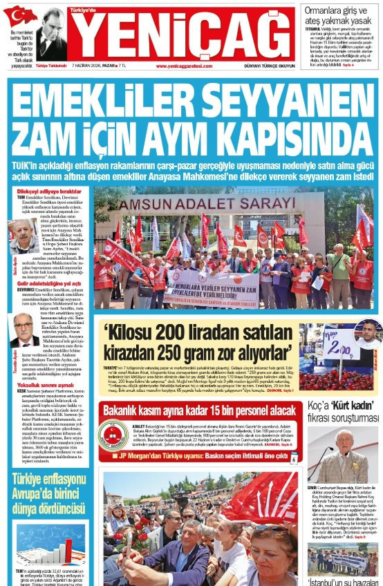 Yeniçağ Gazetesi: 'Emekliler seyyanen zam için AYM kapısında' - Resim : 1