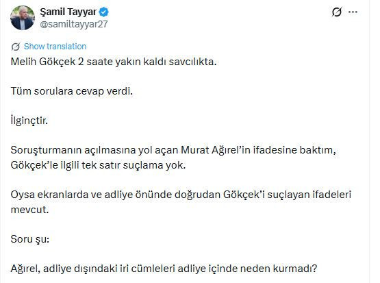 Murat Ağırel'den Şamil Tayyar'a: Benim verdiğim ifade eşimde yokken, sizde ne arıyor? - Resim : 2