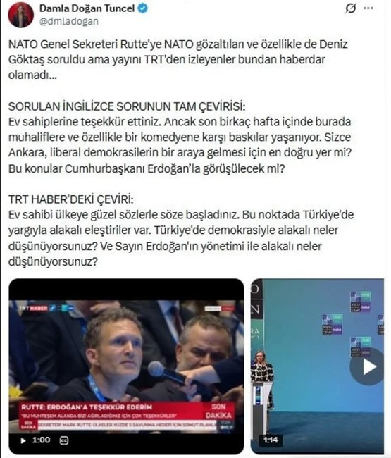 TRT canlı yayında o ifadeleri çevirmedi: NATO Zirvesi'nde Deniz Göktaş detayı - Resim : 1