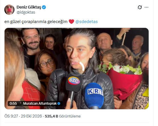 Sinem Dedetaş'ın davetine Deniz Göktaş'tan cevap: 'En güzel çoraplarımla geleceğim' - Resim : 2
