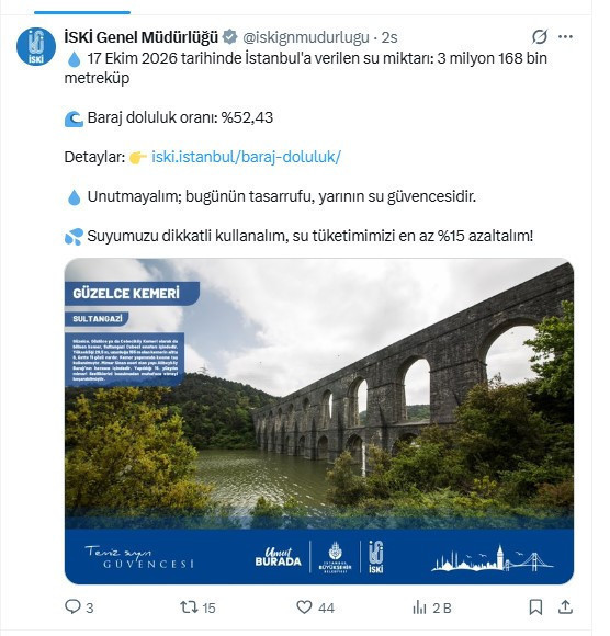 İstanbul'a su sağlayan barajlarda rekor artış: Yüzde 50'yi geçti - Resim : 1