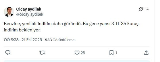 Benzin fiyatlarına 3 lira 35 kuruş indirim gelecek (21 Ekim) - Resim : 1
