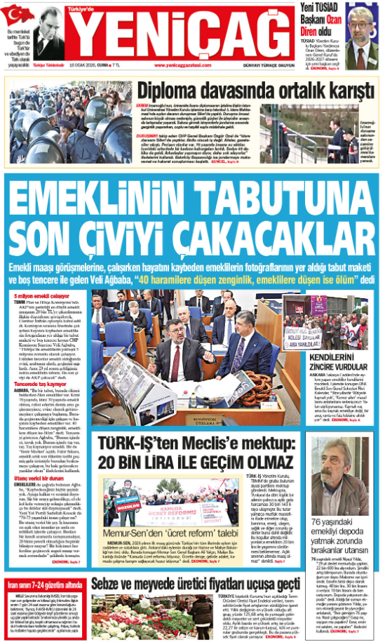 Yeni&ccedil;ağ gazetesi: Emeklinin tabutuna son &ccedil;iviyi &ccedil;akacaklar - Resim : 1