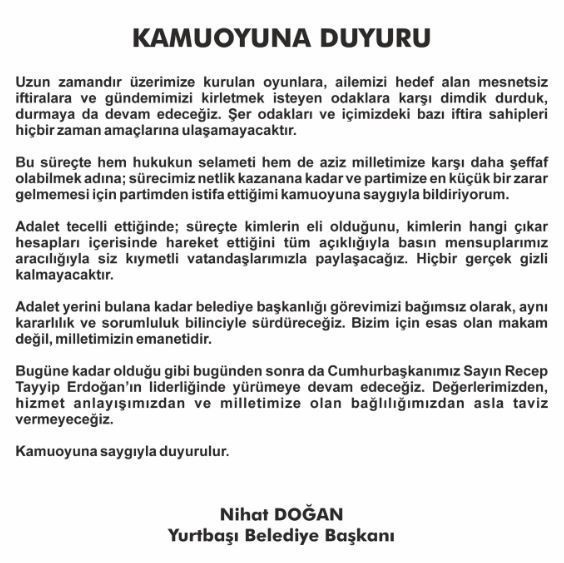 AKP'den istifa eden belediye başkanından ağır sözler: Şer odakları ve iftira sahipleri... - Resim : 2