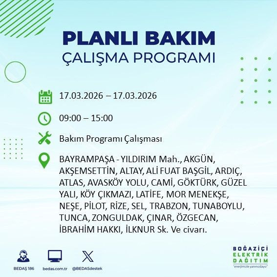 17 Mart İstanbul’da kesinti günü: İlçeler ve saatler belli oldu: BEDAŞ duyurdu - Resim: 11