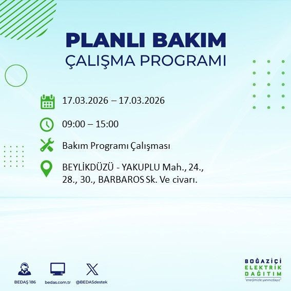 17 Mart İstanbul’da kesinti günü: İlçeler ve saatler belli oldu: BEDAŞ duyurdu - Resim: 13