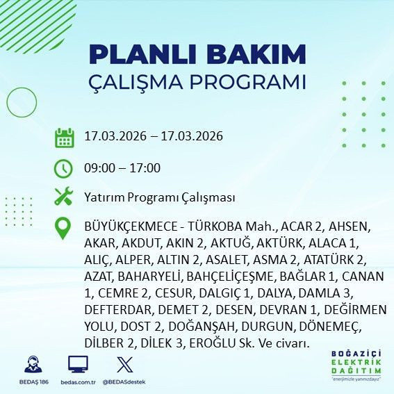 17 Mart İstanbul’da kesinti günü: İlçeler ve saatler belli oldu: BEDAŞ duyurdu - Resim: 14