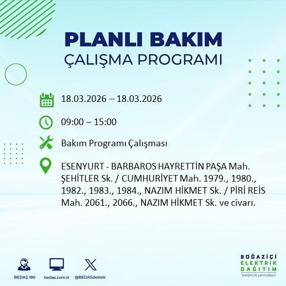 18 Mart İstanbul elektrik kesintisi alarmı: BEDAŞ açıkladı: Bu ilçeler karanlıkta kalacak - Resim: 15