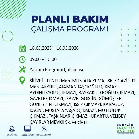 18 Mart İstanbul elektrik kesintisi alarmı: BEDAŞ açıkladı: Bu ilçeler karanlıkta kalacak - Resim: 19