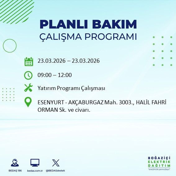 BEDAŞ’tan kritik açıklama: 19 ilçede 9 saate kadar elektrik yok (22 Mart 2026) - Resim: 7