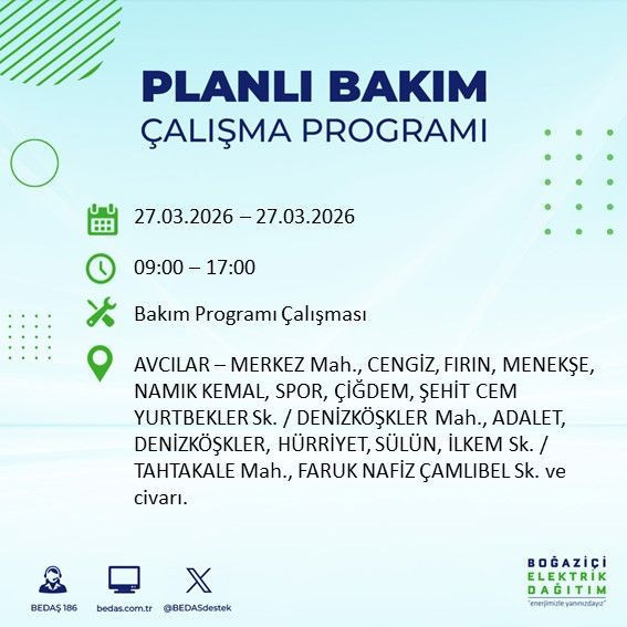 BEDAŞ duyurdu: İstanbul'da hangi ilçelerde elektrik kesintisi olacak? - Resim: 3