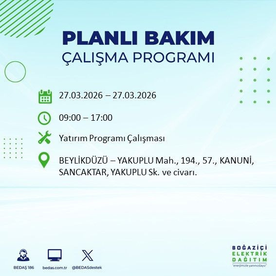 BEDAŞ duyurdu: İstanbul'da hangi ilçelerde elektrik kesintisi olacak? - Resim: 8