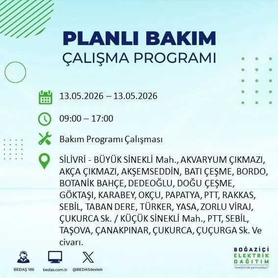 İstanbul'da Çarşamba günü 16 ilçede 8 saat elektrik kesintisi: BEDAŞ duyurdu - Resim: 57