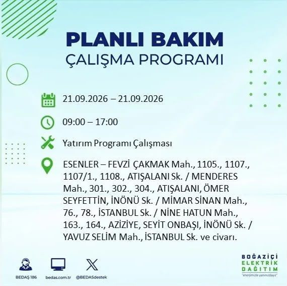 İstanbul'da 17 ilçede elektrikler kesilecek: Saatlerce gelmeyecek - Resim: 8