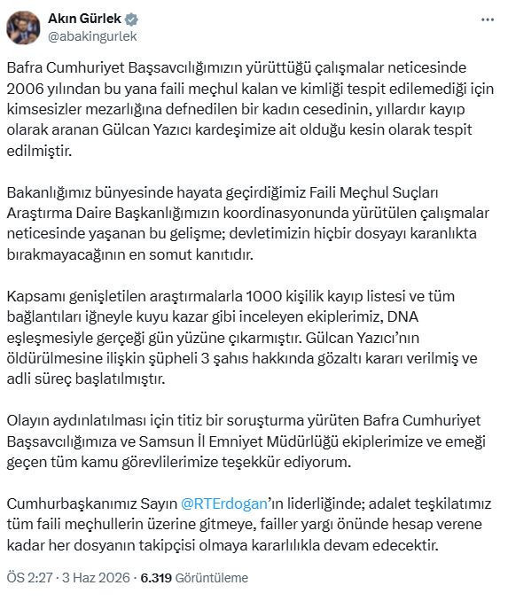 20 yıllık faili meçhul aydınlatıldı: Gülcan Yazıcı dosyasında flaş gelişme - Resim : 1