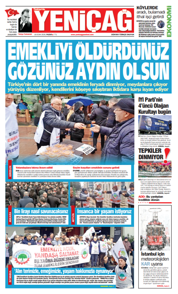 Yeni&ccedil;ağ gazetesi: Emekliyi &ouml;ld&uuml;rd&uuml;n&uuml;z g&ouml;z&uuml;n&uuml;z aydın olsun - Resim : 1