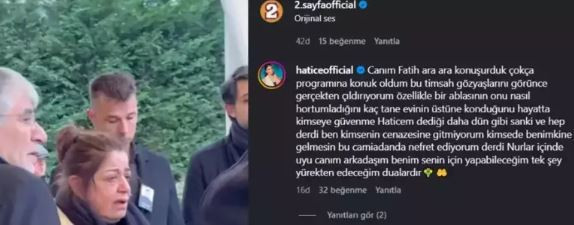 Hatice&rsquo;den Fatih &Uuml;rek&rsquo;in cenazesi sonrası olay s&ouml;zler: &ldquo;&Ccedil;ıldırıyorum&rdquo; - Resim : 2