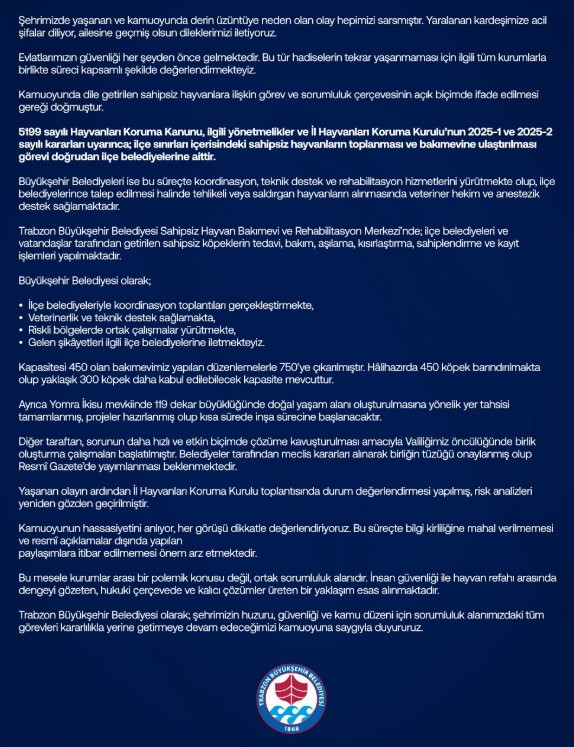 Büyükşehir Belediyesi'nden 'sahipsiz hayvan' açıklaması - Resim : 1