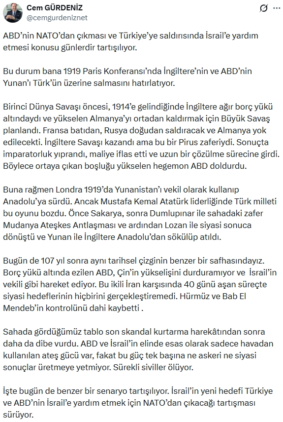 Cem Gürdeniz, Kurtuluş Savaşı’nı hatırlatarak söyledi: Tanrı kimseyi Türklerle savaştırmasın - Resim : 4