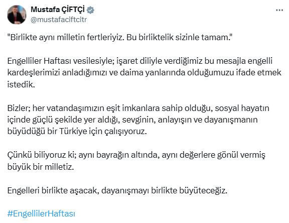 İçişleri Bakanı Çiftçi'den işaret diliyle anlamlı mesaj - Resim : 1