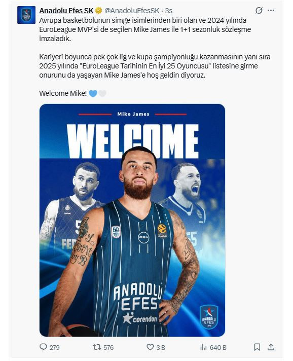 EuroLeague yıldızı Mike James'i Anadolu Efes'e imza attı - Resim : 1