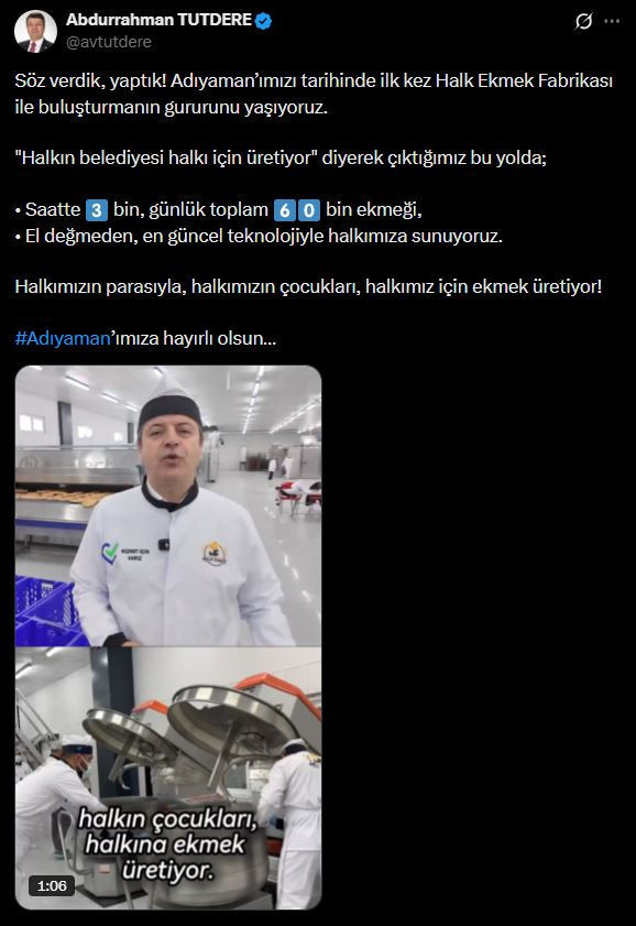 Adıyaman'ın ilk Halk Ekmek Fabrikası açıldı - Resim : 1