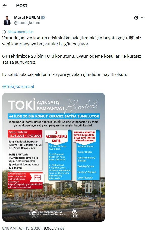 TOKİ kurasız konut satışı nasıl olacak? İşte şartlar - Resim : 1