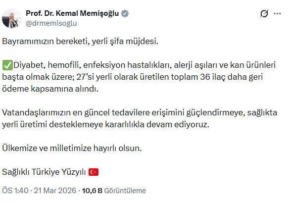 Memişoğlu açıkladı: 36 ilaç daha SGK’nın ödeme listesinde - Resim : 1