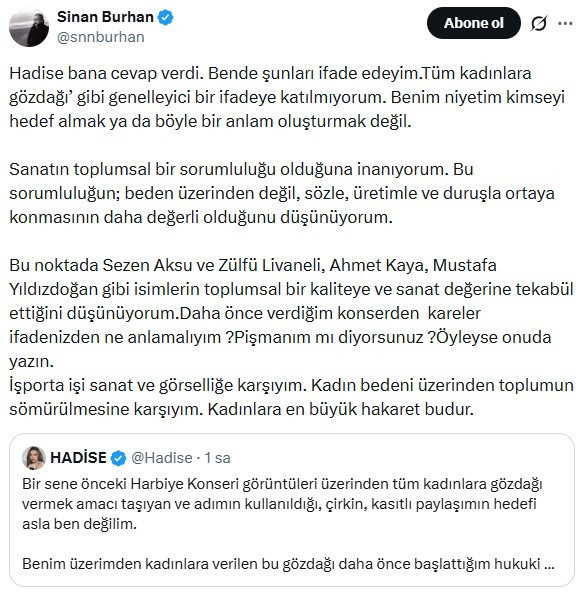 Hadise'den AKP'li Burhan'a tokat gibi yanıt: Elinizi de dilinizi de çekin - Resim : 3