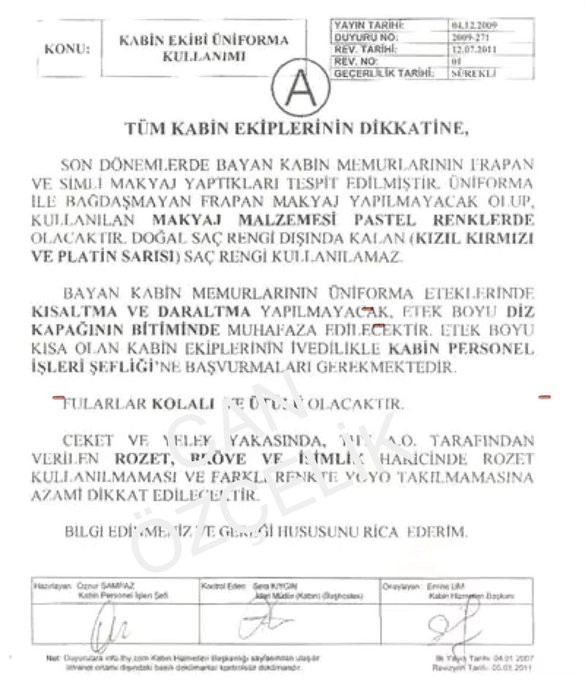 Atatürk ile Türk Bayrağı rozeti yasaklandı mı? THY'den dikkat çeken belge - Resim : 1