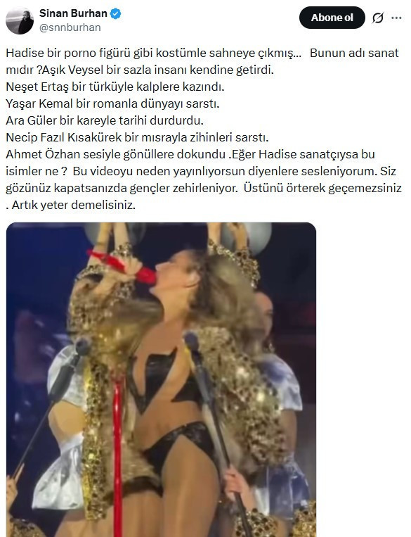 Hadise'den AKP'li Burhan'a tokat gibi yanıt: Elinizi de dilinizi de çekin - Resim : 1