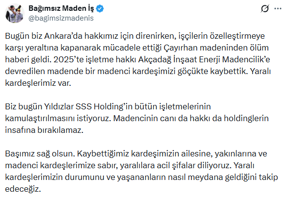 Ankara'daki faciadan sonra bütün madenler kamulaştırılsın talebi - Resim : 2