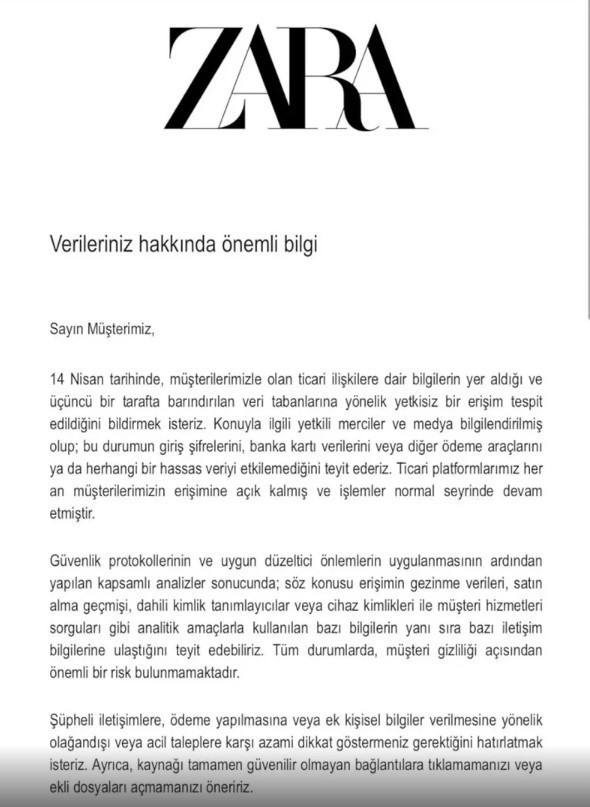 Ünlü giyim markasından veri sızıntısı açıklaması: Hesabınızı kontrol edin - Resim : 2