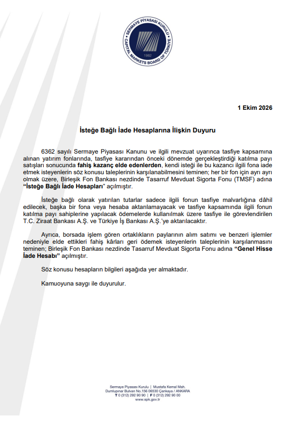 Fon mağdurları için kaynak bulundu: SPK açıkladı - Resim : 1