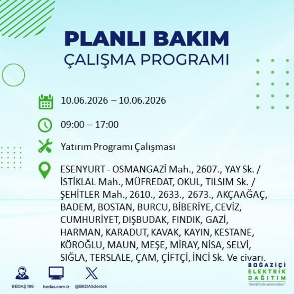 İstanbul’da karanlık saatler: Hangi ilçelerde elektrik kesintisi olacak? - Resim: 13