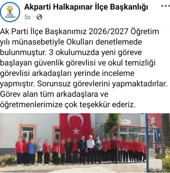 AK Partili başkan okulları denetledi: Paylaşım tartışmalara neden oldu - Resim : 2