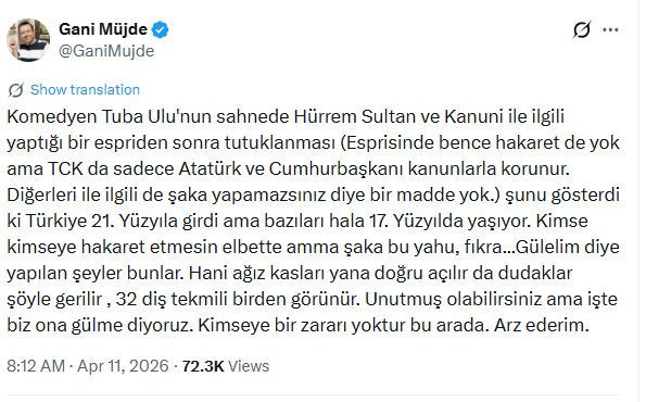 Usta mizah yazarı Gani Müjde’den Tuba Ulu yorumu: Bazıları hala 17. yüzyılda yaşıyor - Resim : 2