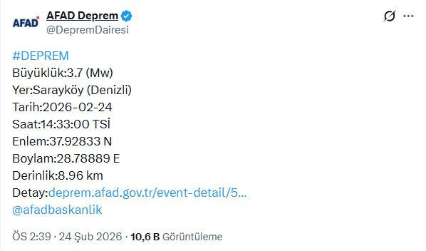 Denizli'de deprem (24 Şubat 2026) - Resim : 3