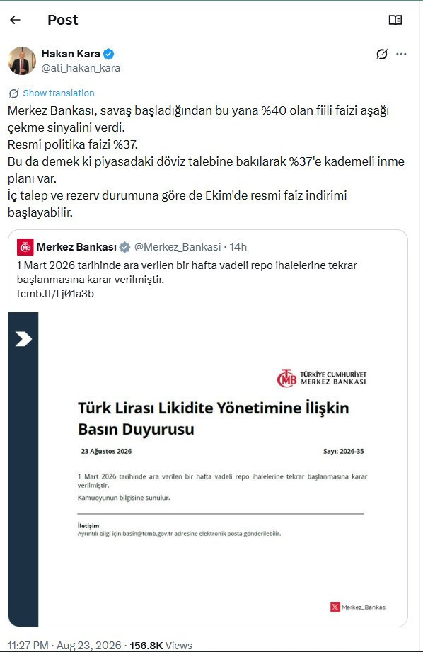 Merkez Bankası'nın eski başekonomisti faiz indirimi için tarih verdi - Resim : 2