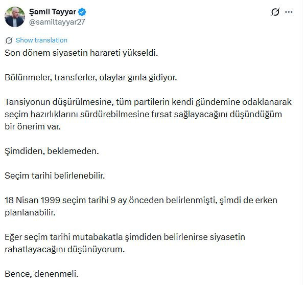 AKP'li Şamil Tayyar: Seçim tarihi belirlenebilir - Resim : 1