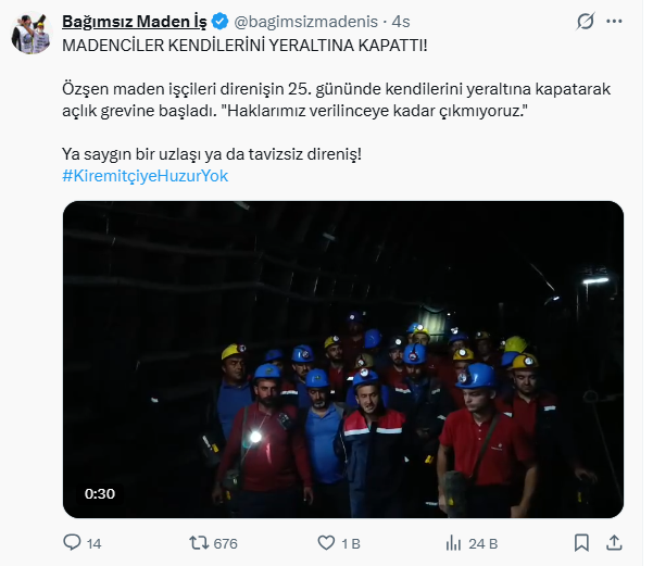 Maden işçileri kendilerini yer altına kapattı: Açlık grevi başladı - Resim : 1