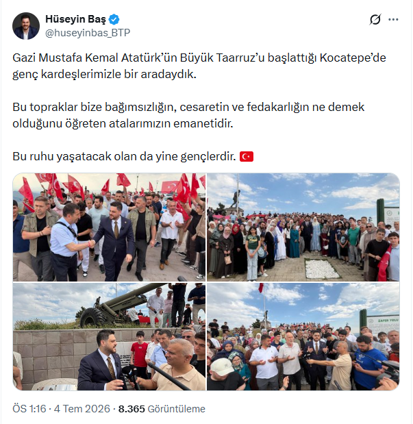 BTP lideri Hüseyin Baş'tan Kocatepe ziyareti - Resim : 1