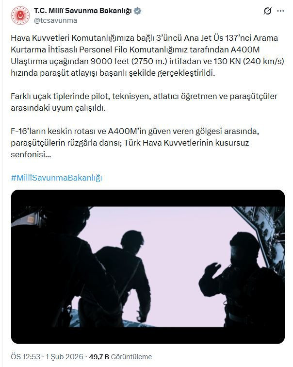 2750 metreden rüzgarla dans: Türk paraşütçülerinin muhteşem atlayışı! - Resim : 1