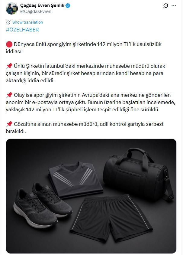 Dünyaca ünlü spor giyim şirketinde 142 milyon TL’lik usulsüzlük iddiası - Resim : 1