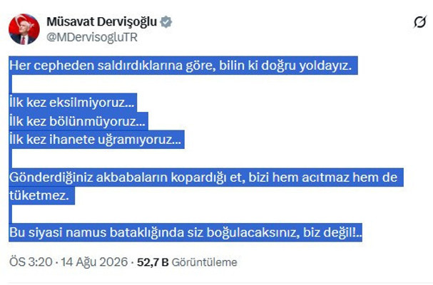 Dervişoğlu'ndan istifa sonrası ilk yorum: İlk kez ihanete uğramıyoruz… - Resim : 1