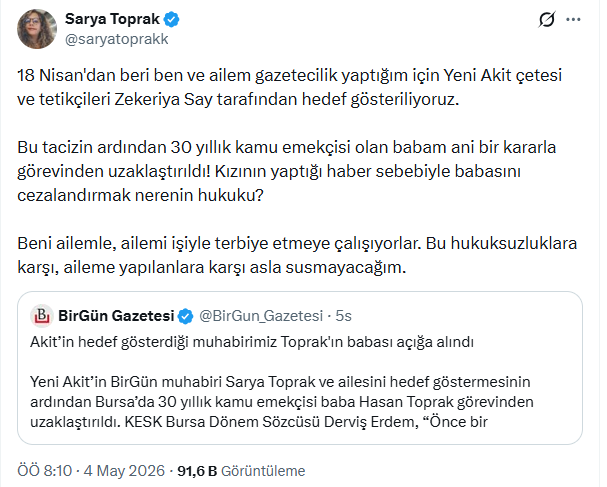 Gülistan Doku cinayetinde AK Parti detayını ortaya çıkaran gazetecinin babası açığa alındı - Resim : 2