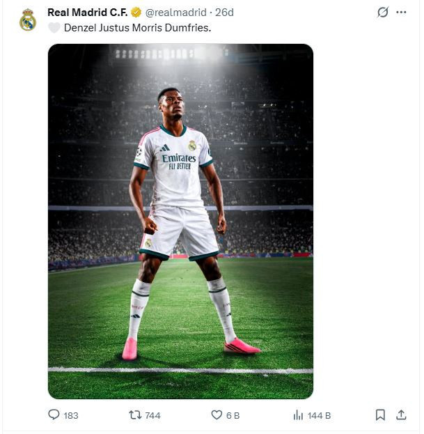 Real Madrid, Hollandalı futbolcu Denzel Dumfries'i kadrosuna kattı - Resim : 2