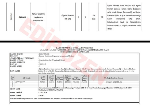 Kahramanmaraş İstiklal Üniversitesi'nde Genel Sekreter kendisine özel ilan açtı - Resim : 2